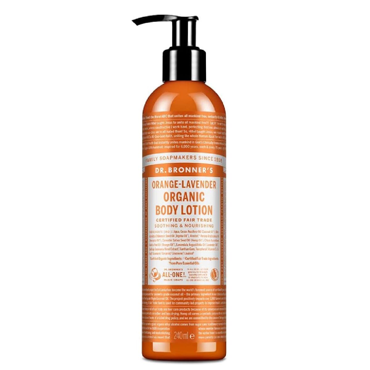 Body Lotion Dr Bronner's Naranja-Lavanda 240 ml