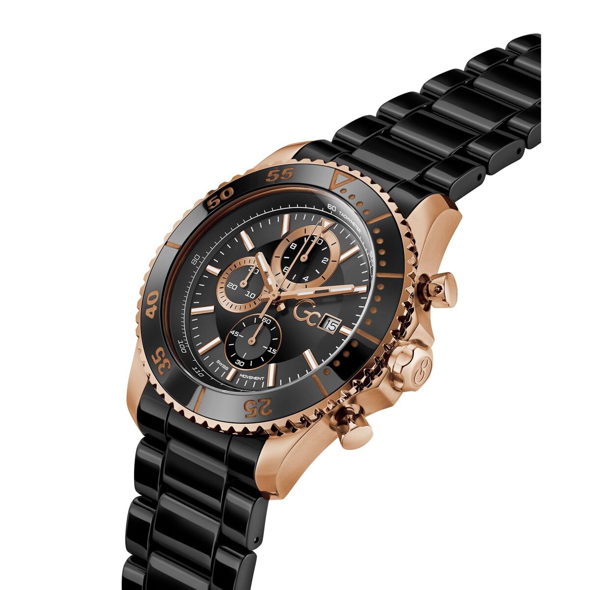 GC Watches Herenhorloge Zwart Keramisch - Elegant Design Ø 44mm - Z51004G2MF - Klokken, Heren - GC Watches
