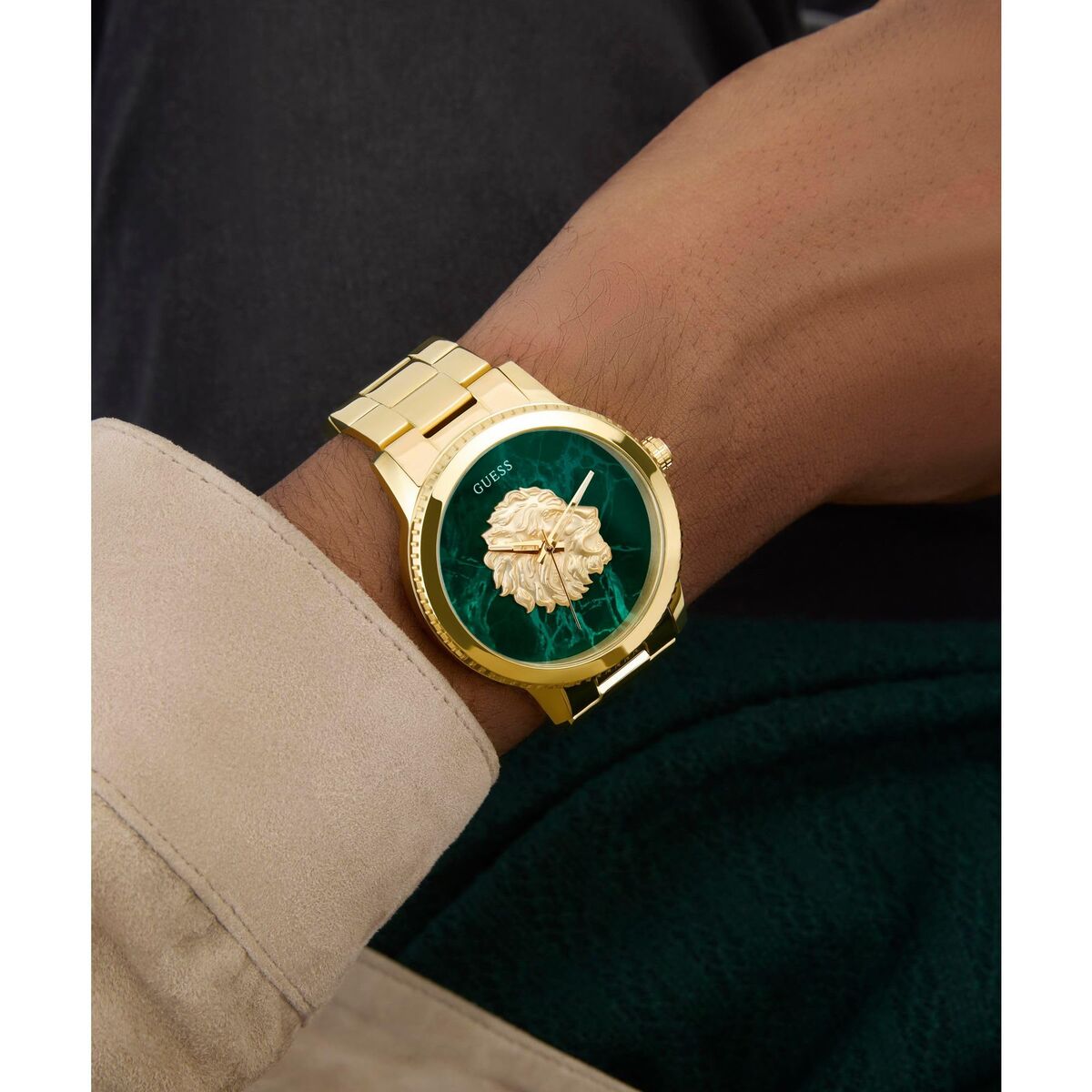 Horloge Heren Guess MONARCH Gouden