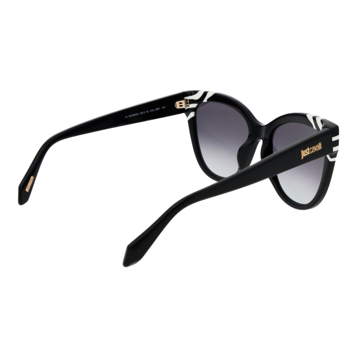 Just Cavalli SJC043V Dames Zonnebril - Zwart Acetaat Grijs Verlopend UV400 Ø 55 mm - Sieraden, Vrouwen - Just Cavalli