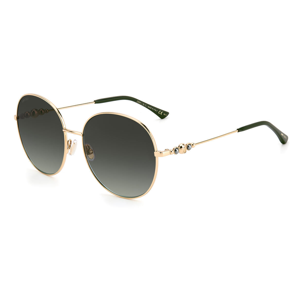 Jimmy Choo Birdie - S PEF/IB Dames Zonnebril Goud Groen Ø 60 mm - Sieraden, Vrouwen - Jimmy Choo