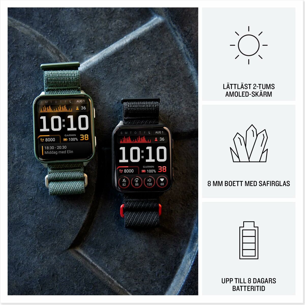 Smartwatch GARMIN 010 - 02980 - 02 Zwart Raad van bestuur 2" - Elektronica - Garmin