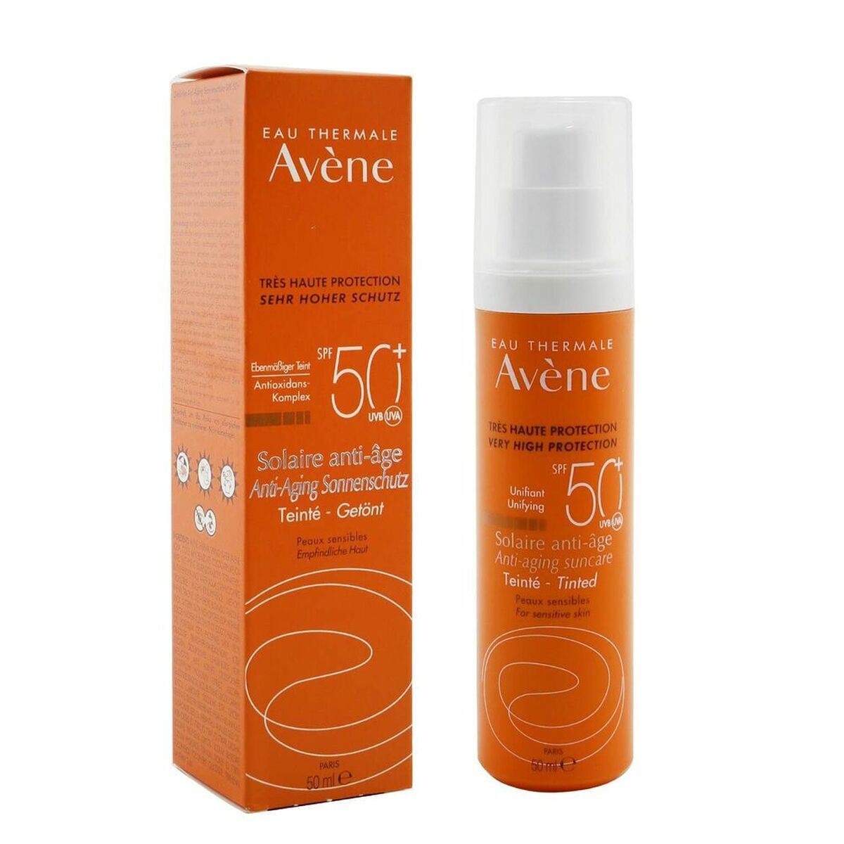 Zonnebrandcrème met Kleur Avene 192921 50 ml Anti-Aging 2 Onderdelen