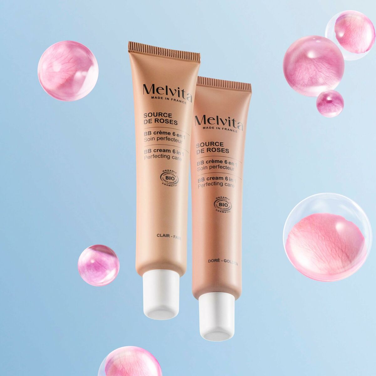 Hydraterende Crème met Kleur Melvita SOURCE DE ROSES Gouden 40 ml - Schoonheid, Make - up - Melvita