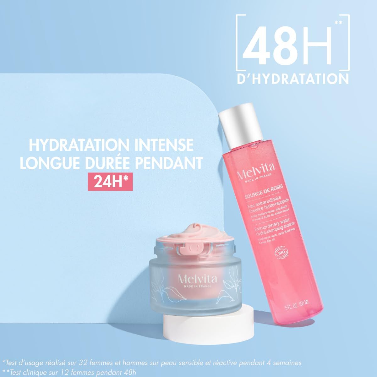 Gezichtscrème Melvita SOURCE DE ROSES 2 Onderdelen