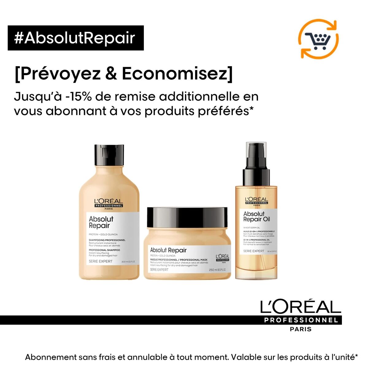 Dagcrème L'Oreal Professionnel Paris ABSOLUT REPAIR 250 ml - Schoonheid, Haarverzorging - L'Oreal Professionnel Paris