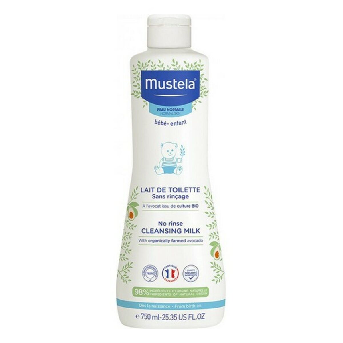 Vochtinbrengende Lotion Mustela 3A4LiuJoBonnie5BootieNappaBlac 750 ml