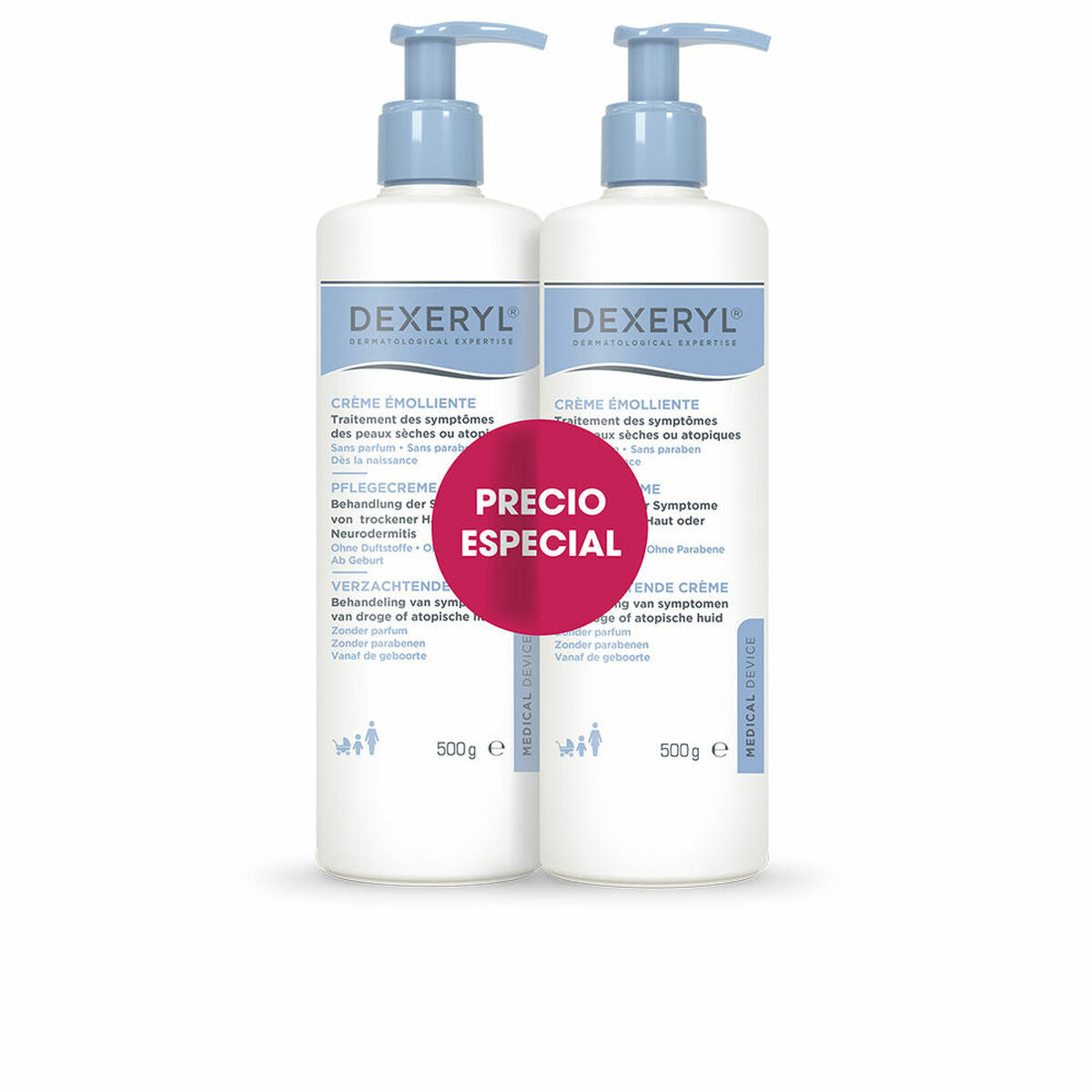 Verzachtende Crème Dexeryl Dermatological Expertise 500 g 2 Stuks
