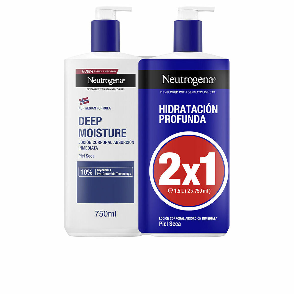 Body Lotion Neutrogena NEUTROGENA HIDRATACIÓN PROFUNDA 750 ml x 2 - Schoonheid, Huidverzorging - Neutrogena