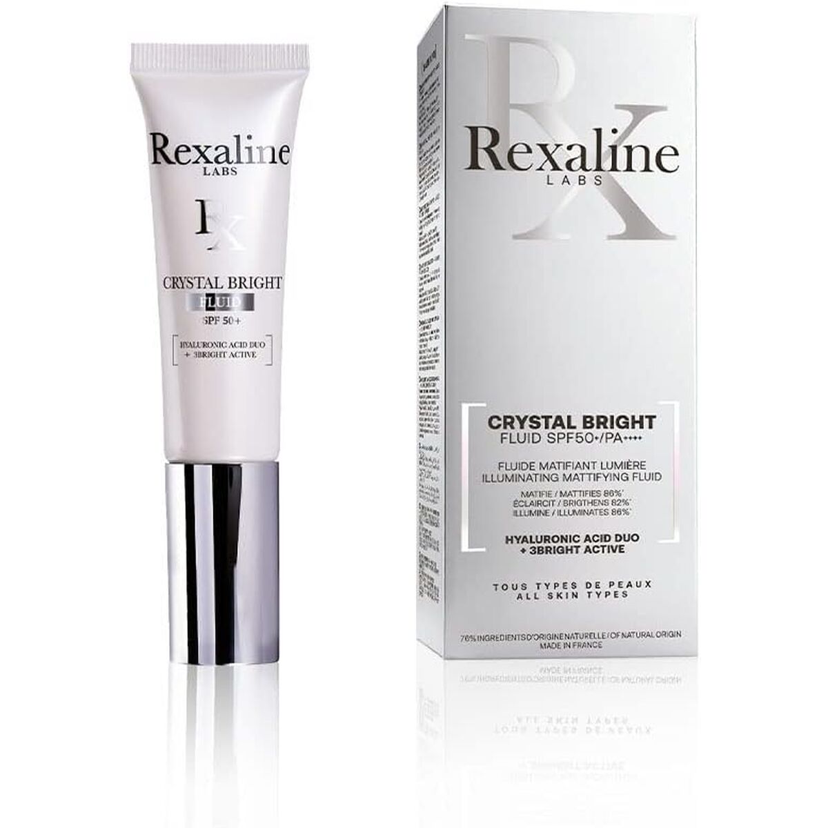 Voc htinbrengende Matte Vloeistof Rexaline Crystal Bright Spf 50 Spf 50+ 30 ml Hyaluronzuur - Schoonheid, Huidverzorging - Rexaline