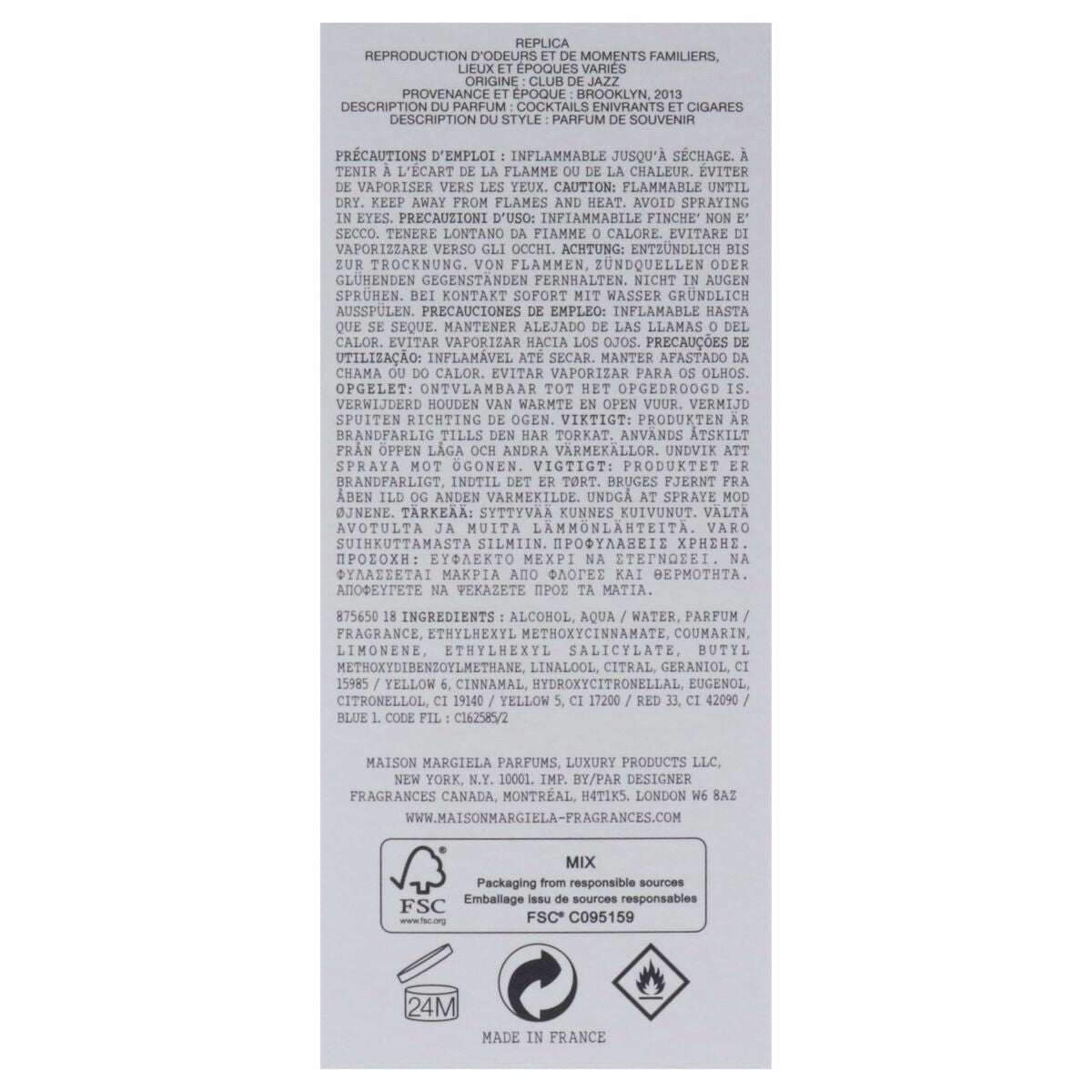 Herenparfum Maison Margiela REPLICA JAZZ CLUB EDT 100 ml