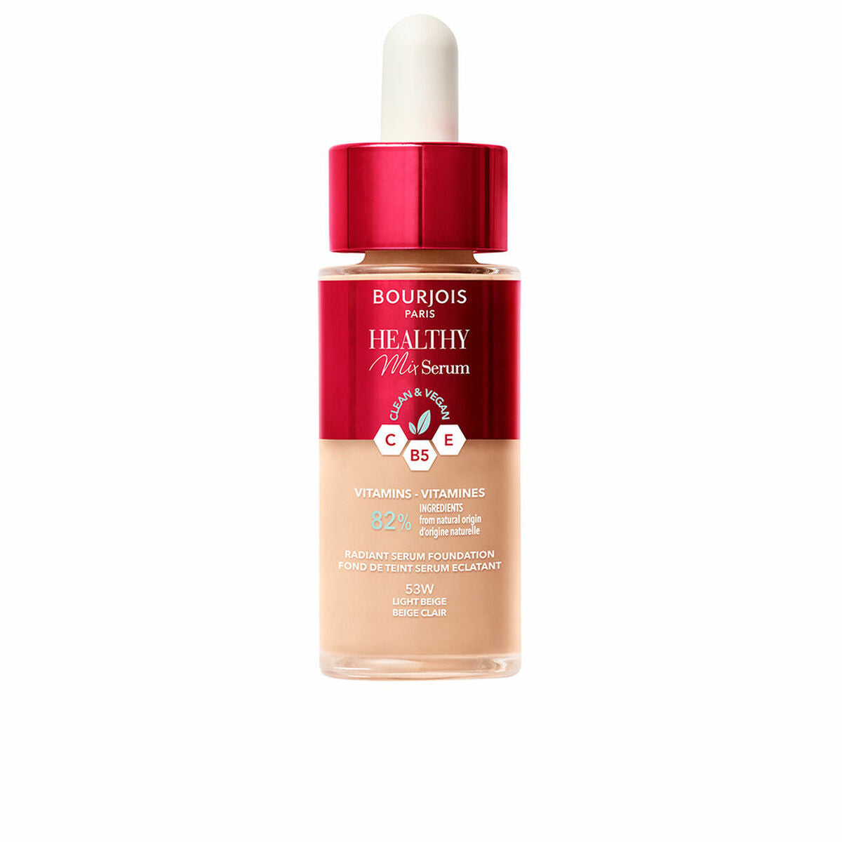 Vloeibare Foundation Bourjois Healthy Mix Nº 53W Light beige Nº 53w-Light Beige 30 ml Serum
