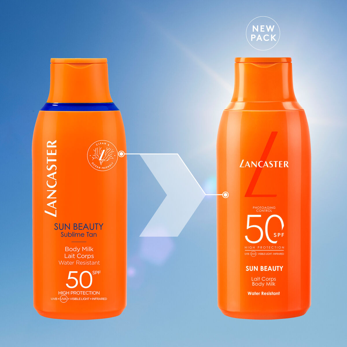 Zonnemelk Lancaster SUN BEAUTY Spf 50 400 ml - Schoonheid, Huidverzorging - Lancaster