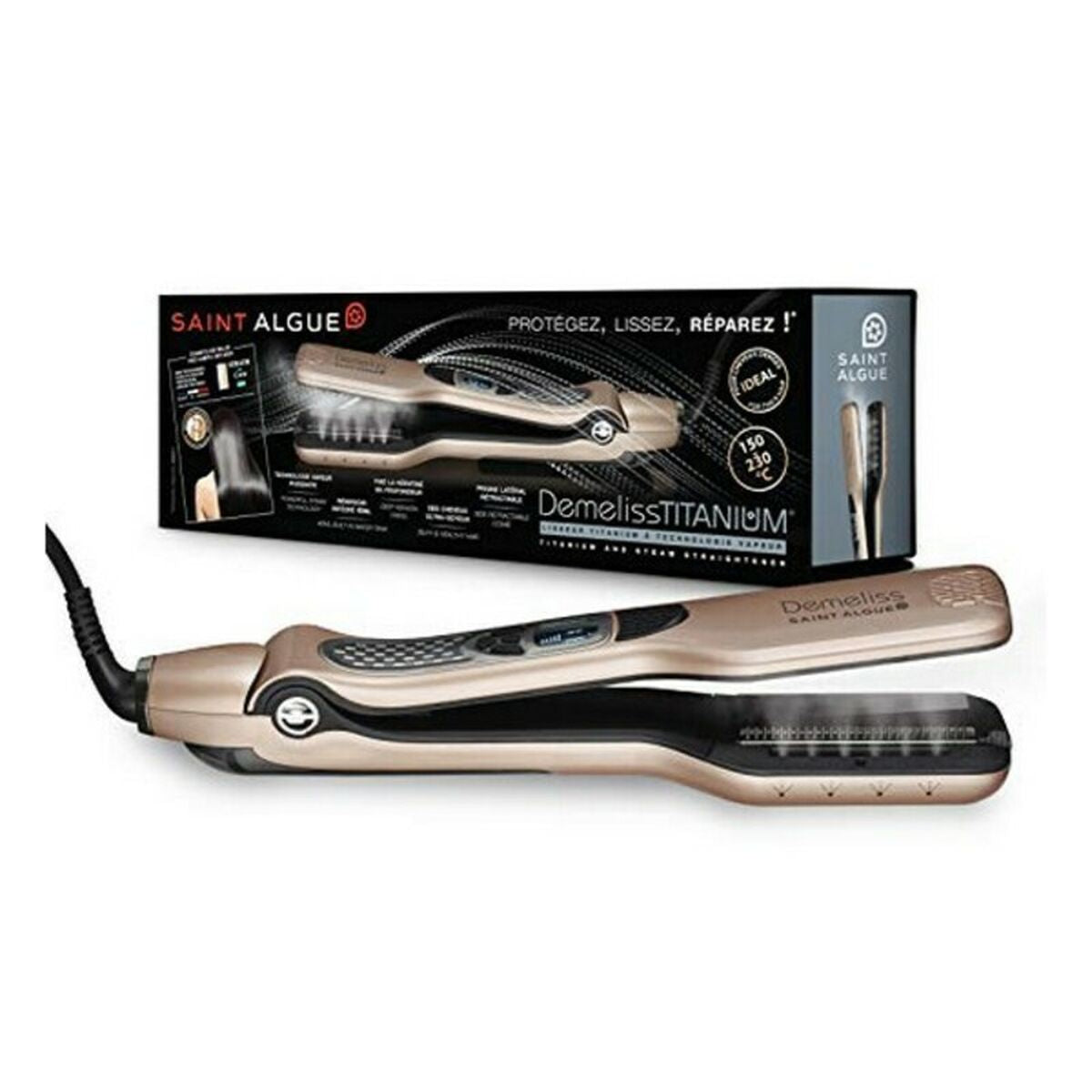 Stijltang Demeliss Titanium Saint - Algue Straightener Demeliss Titanium Zwart - Schoonheid, Haarverzorging - Saint - Algue