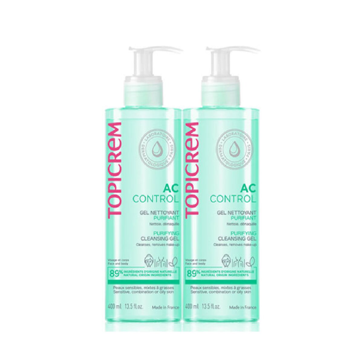 Gezichtsreiniger Topicrem AC Control 2 x 400 ml - Schoonheid, Huidverzorging - Topicrem