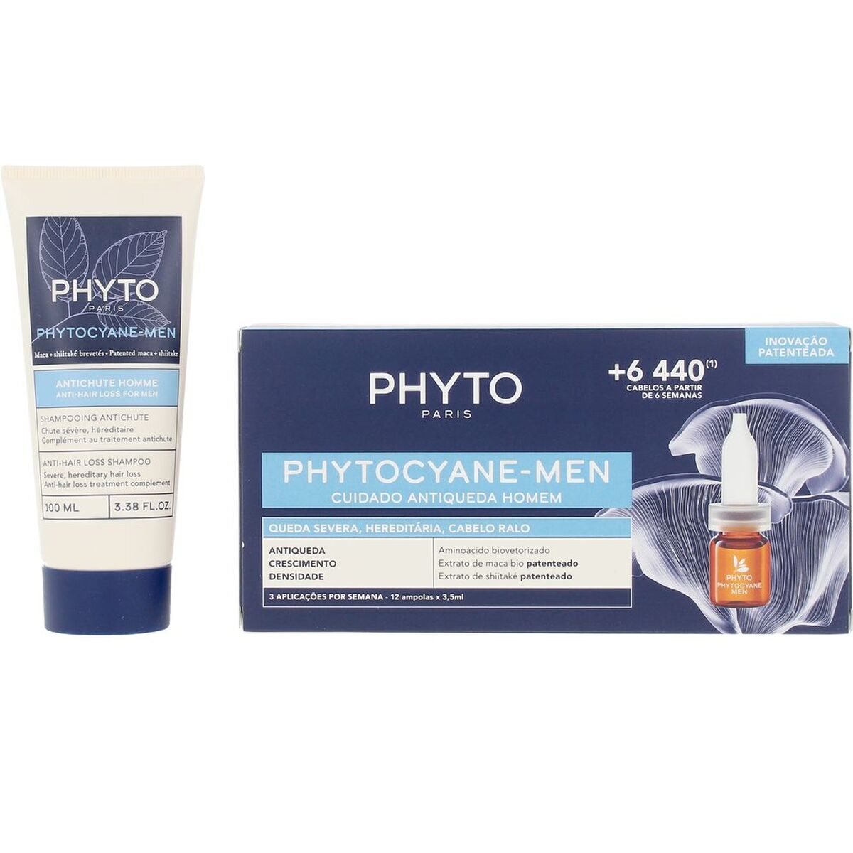 Anti-Haarverlies Kuur Phyto Paris PHYTOCYANE 2 Onderdelen