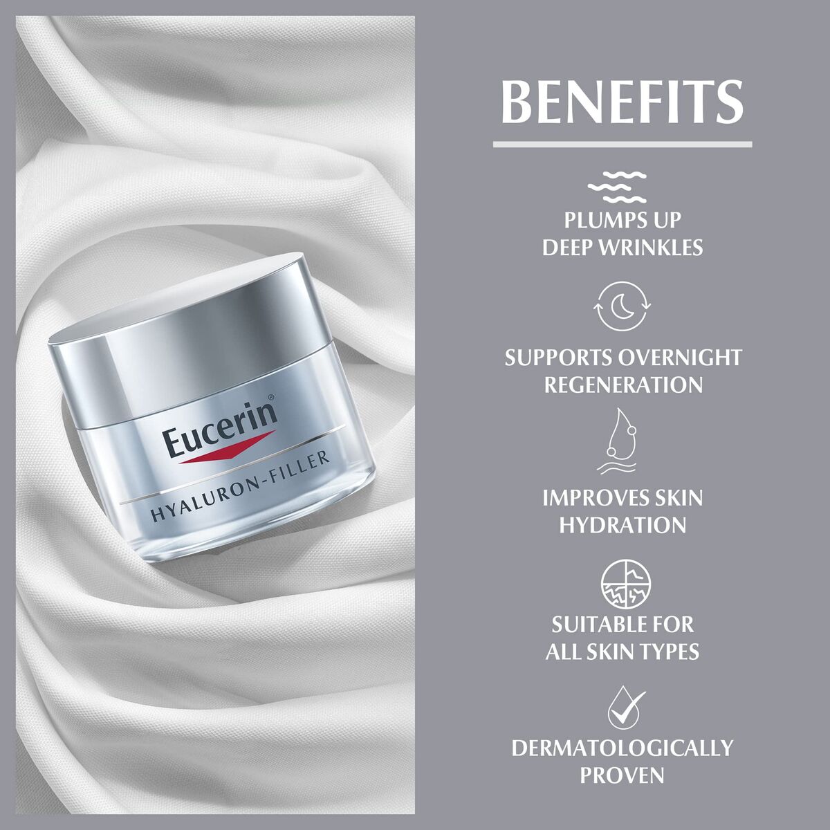 Anti - Aging Nachtcrème Eucerin Hyaluron Filler 50 ml - Schoonheid, Huidverzorging - Eucerin