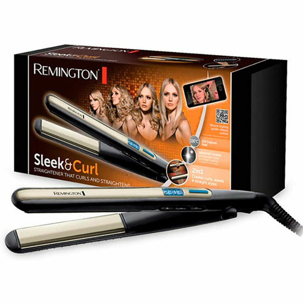 Stijltang Remington Sleek & Curl Zwart 110 mm 150°C - 230°C - Schoonheid, Haarverzorging - Remington