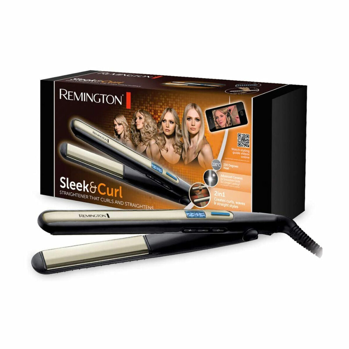 Stijltang Remington Sleek & Curl Zwart 110 mm 150°C - 230°C - Schoonheid, Haarverzorging - Remington