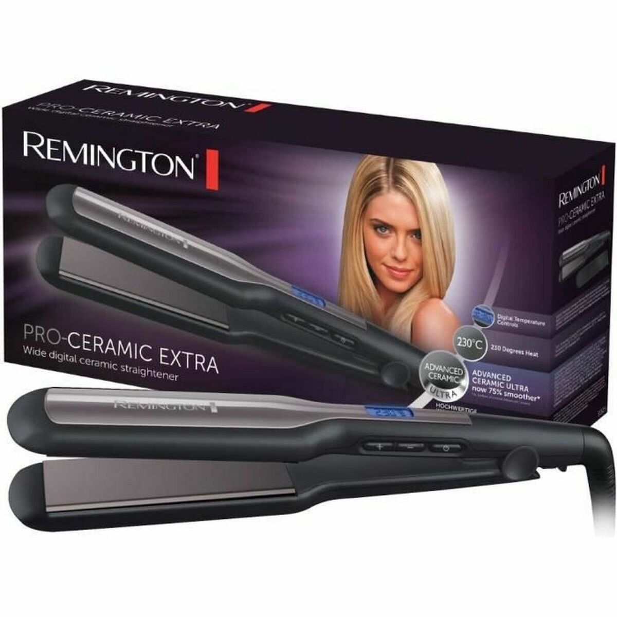 Stijltang Remington Pro Ceramic Extra S5525 110 mm Zwart