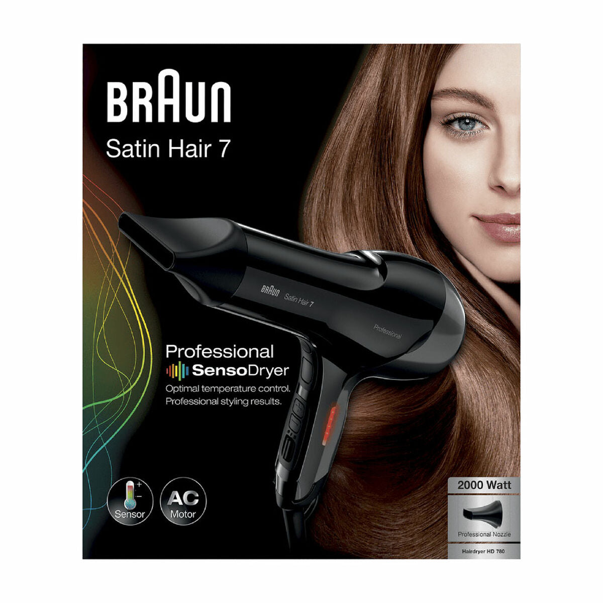 Föhn Braun Satin Hair 7 HD 780 2000 W Zwart