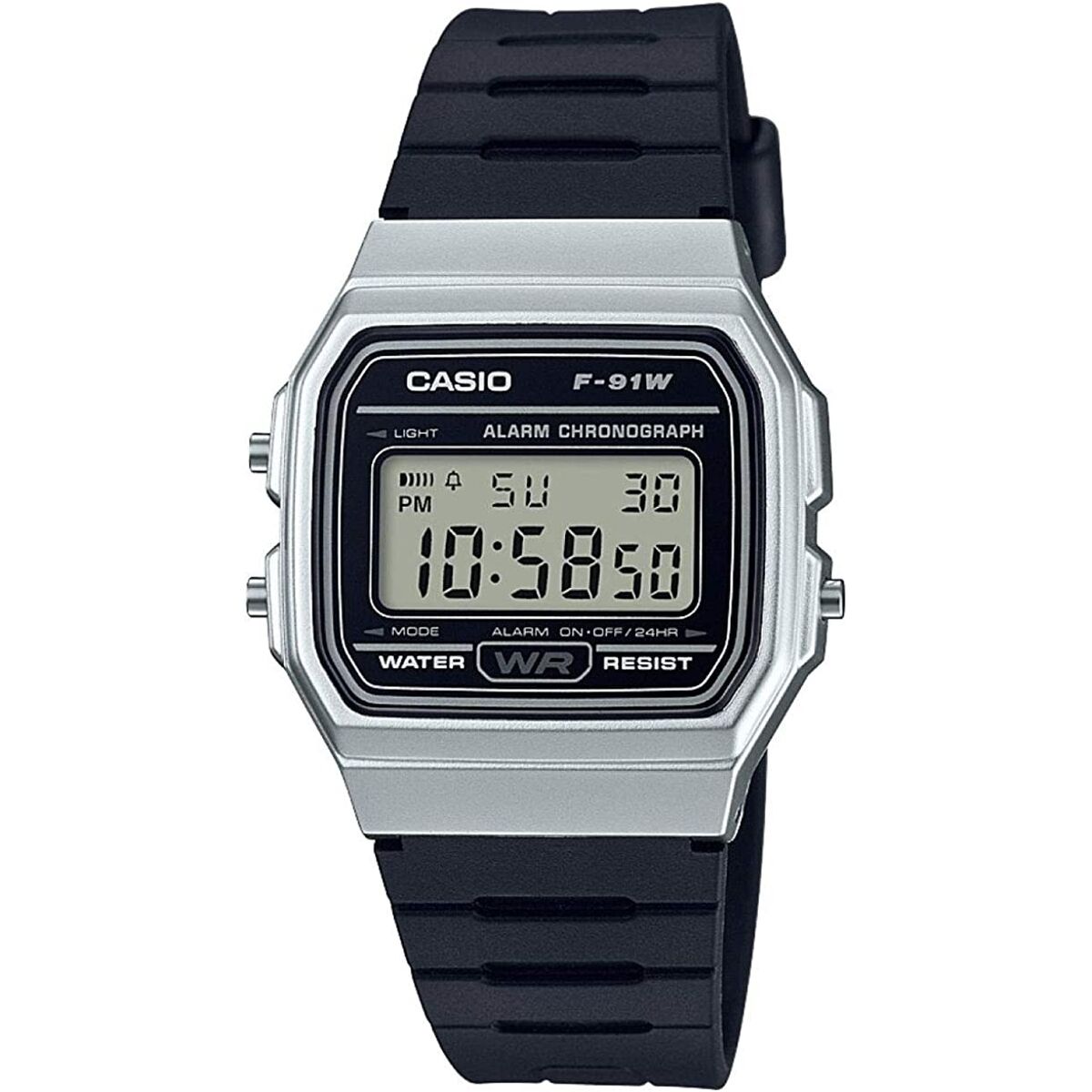 Horloge Uniseks Casio F-91 BIO RESIN STRAP - SILVER (Ø 35 mm)