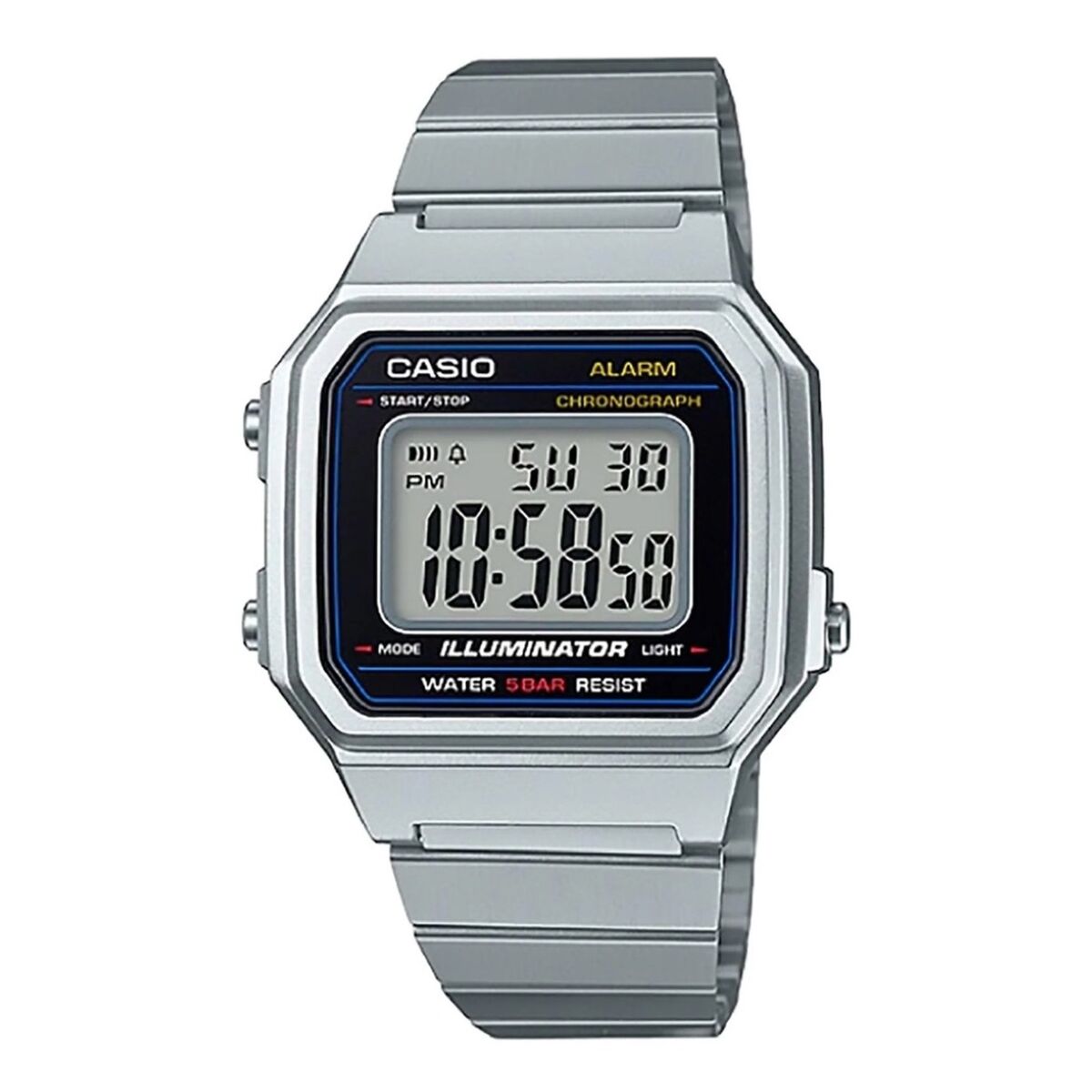 Horloge Uniseks Casio B650WD-1AEF Zwart Zilverkleurig (Ø 41 mm)