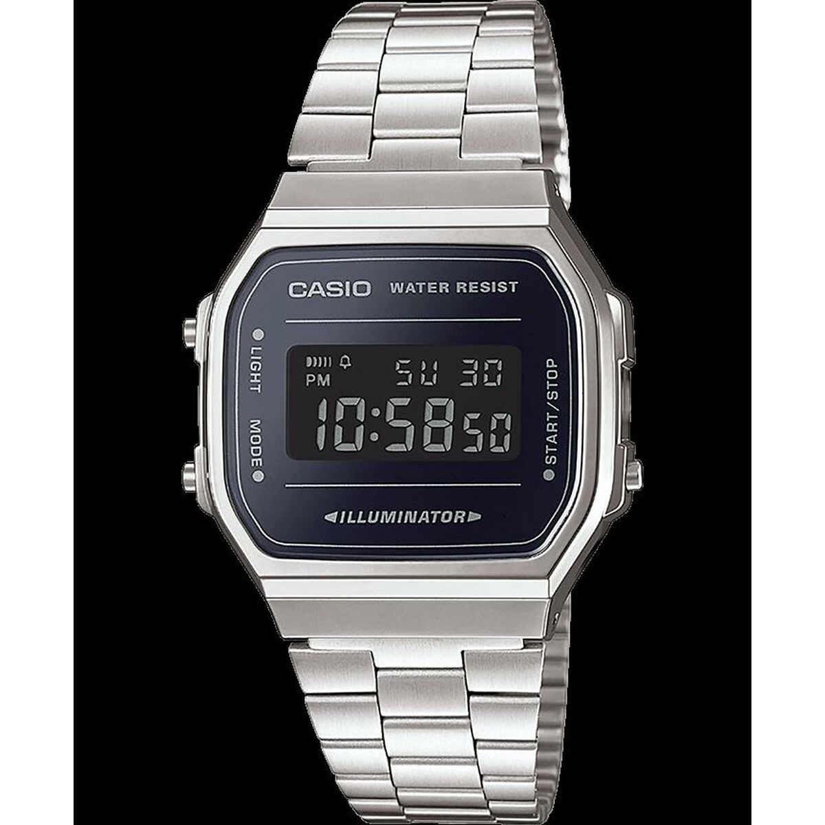 Horloge Heren Casio A168WEM-1EF Zwart Zilverkleurig