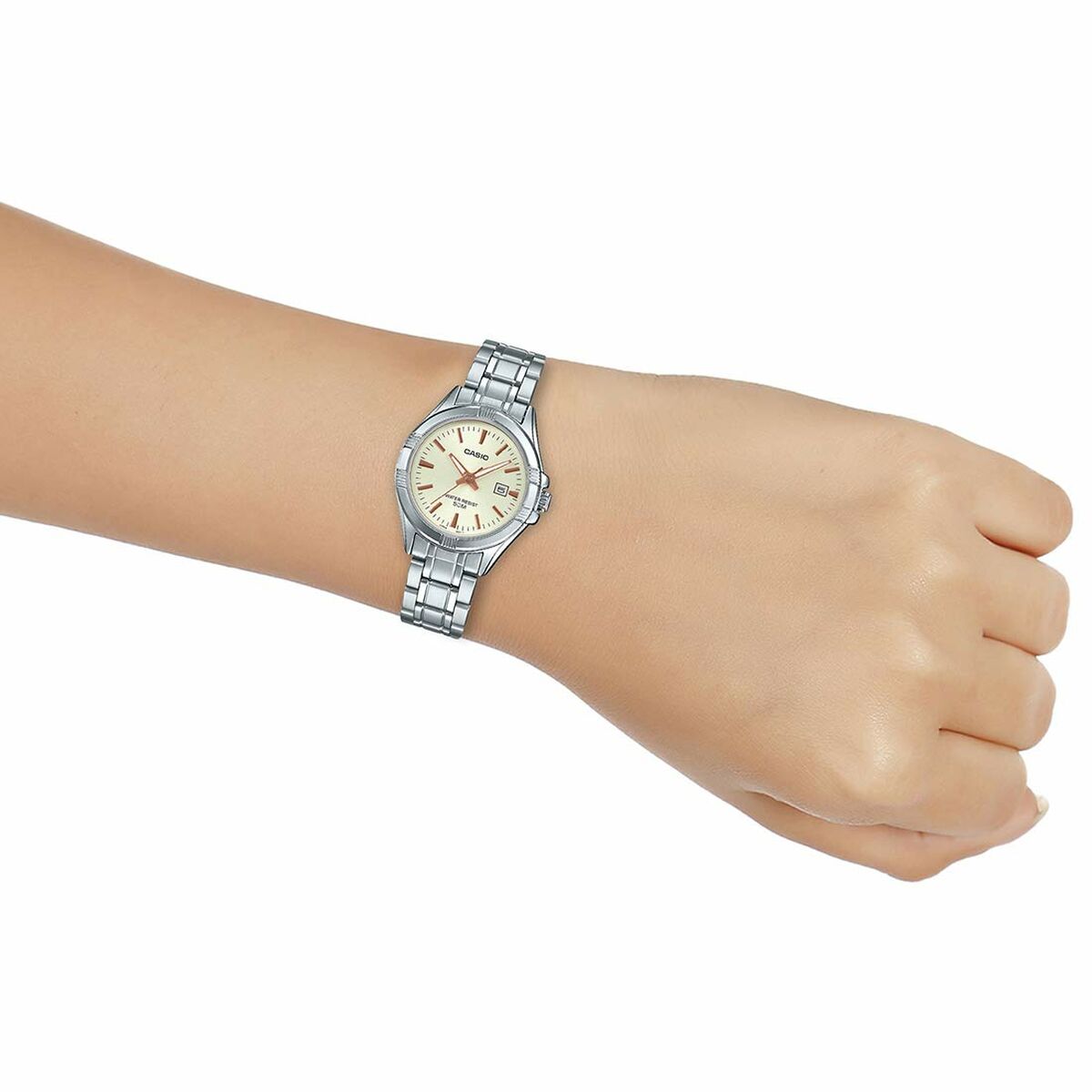 Horloge Dames Casio LADY DATE - CHAMPAGNE (Ø 31 mm) - Klokken, Vrouwen - Casio