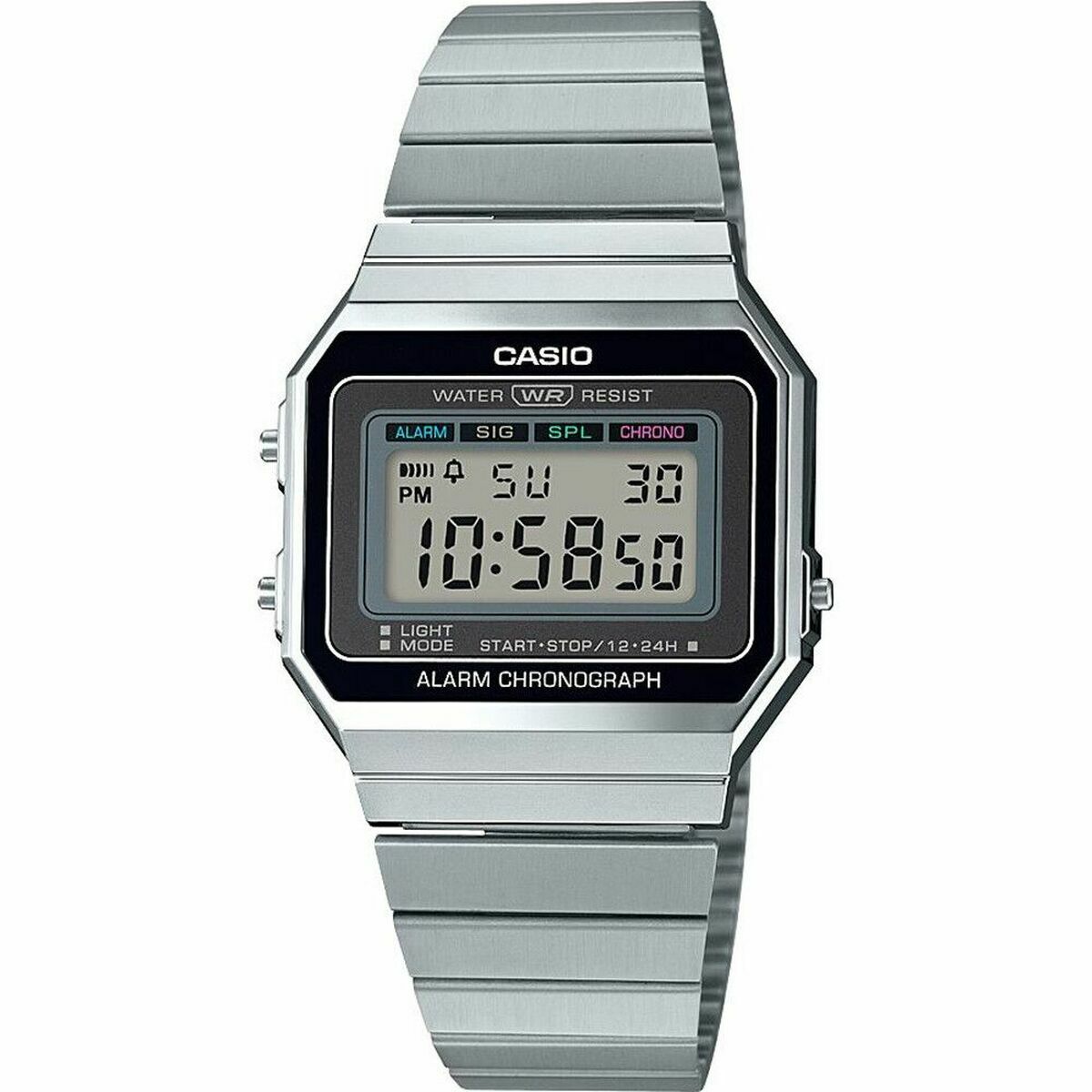 Horloge Heren Casio A700WE-1AEF Zwart Zilverkleurig (Ø 35 mm)