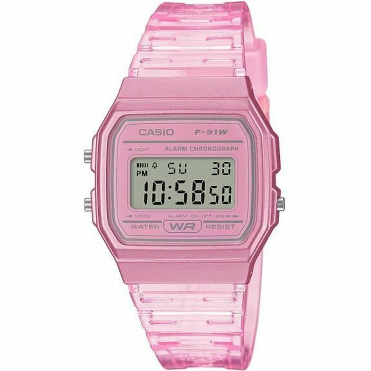 Horloge Heren Casio F-91WS-4EF Roze