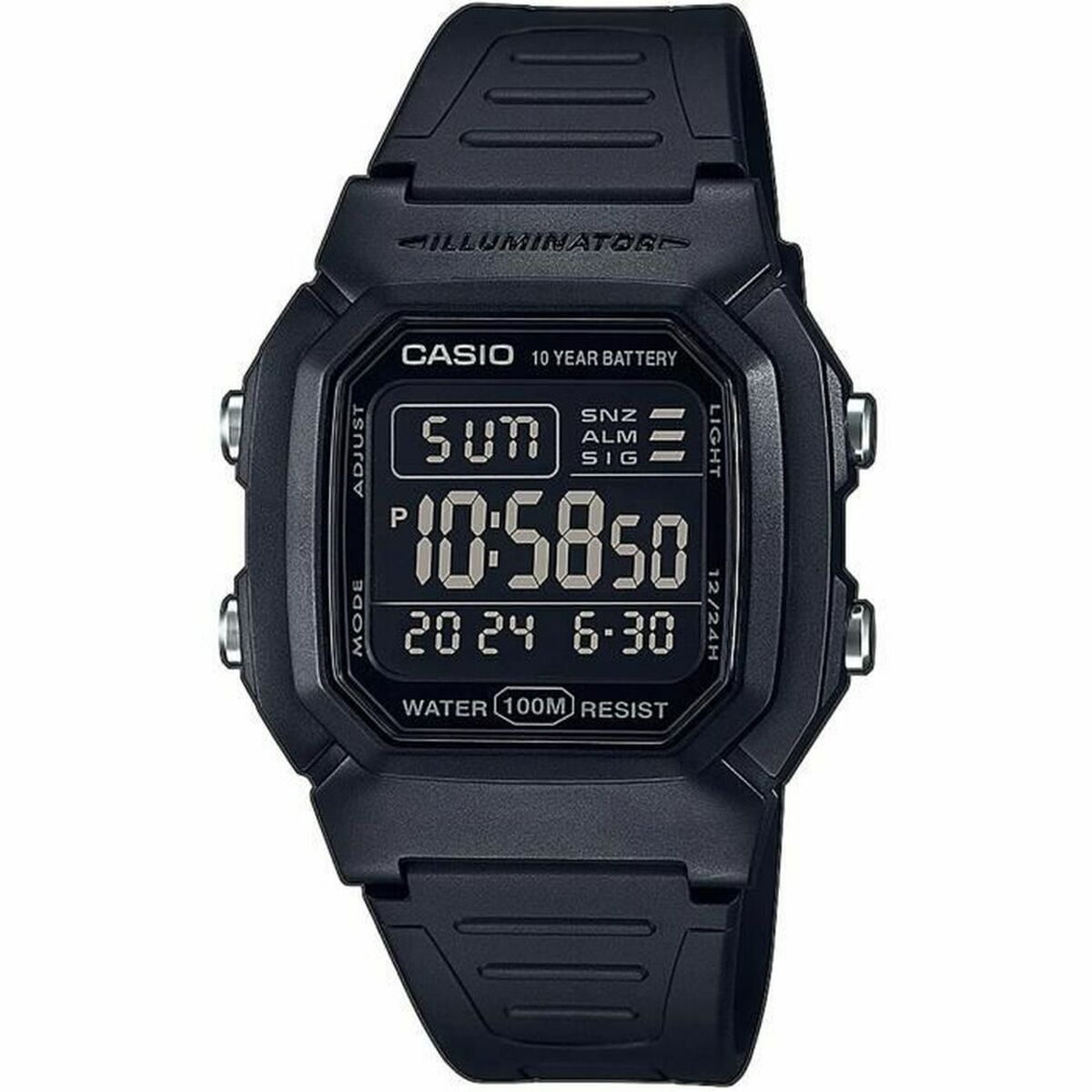 Horloge Heren Casio W-800H-1BVES Ø 36 mm Zwart