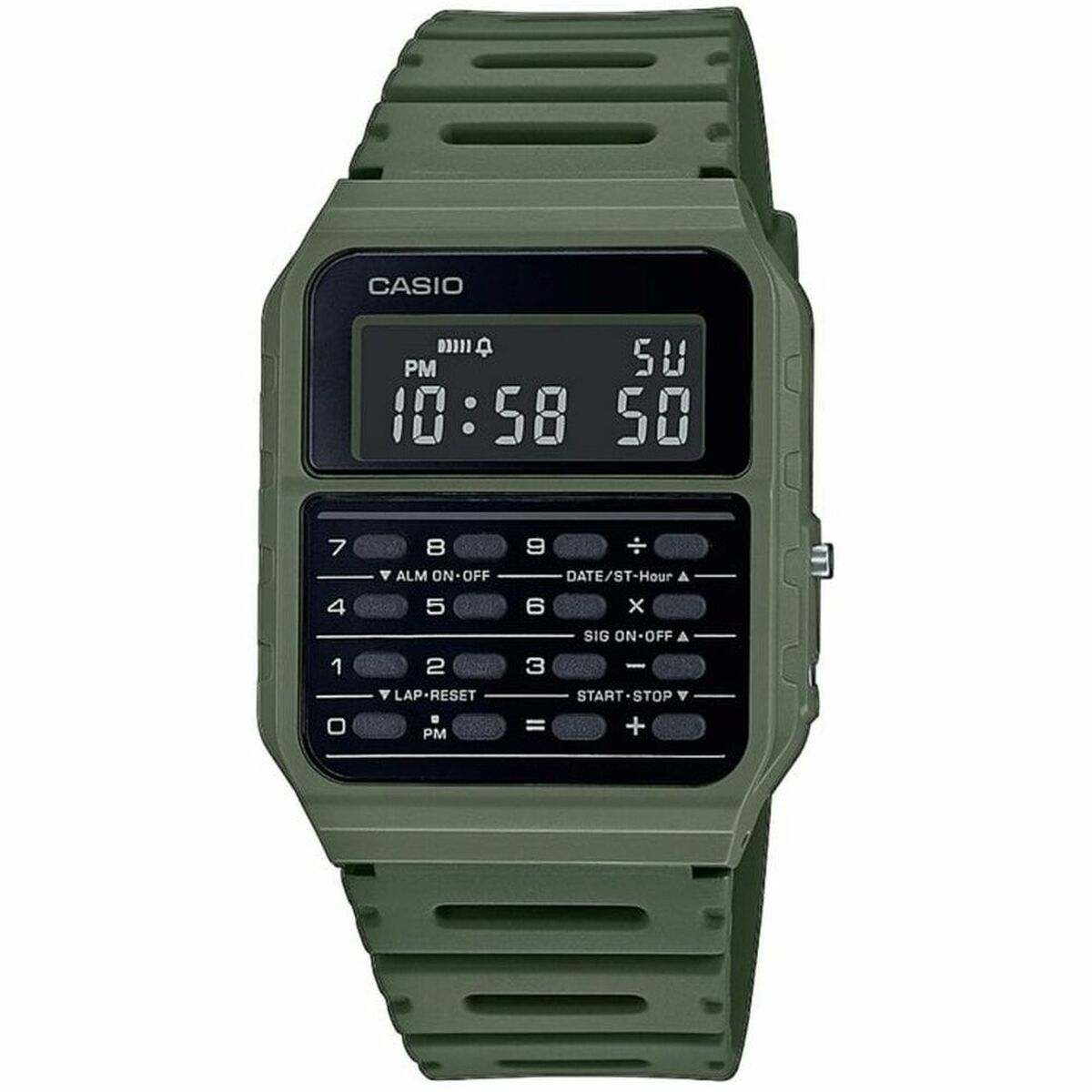 Horloge Uniseks Casio CALCULATOR Zwart Groen