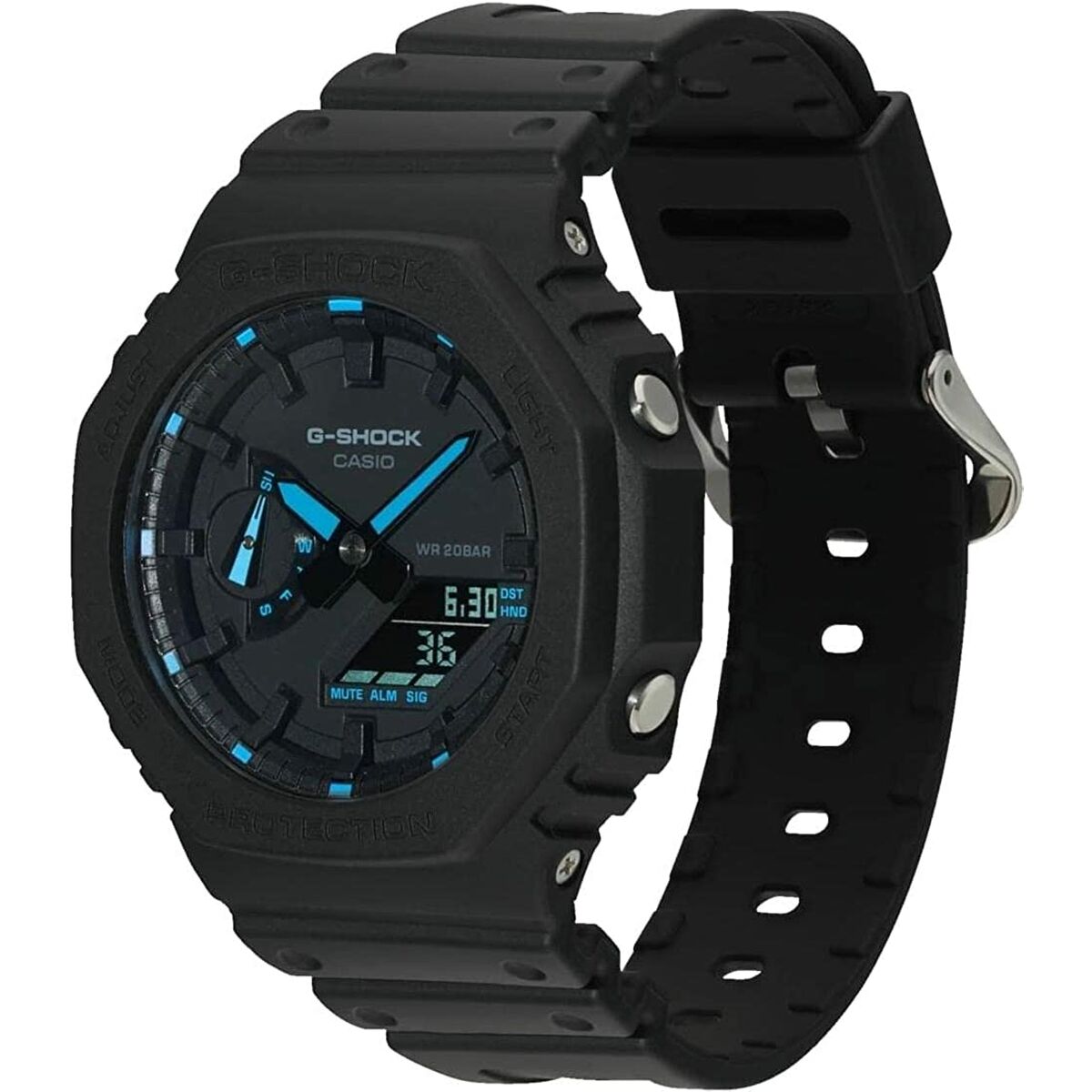 Horloge Heren Casio G-Shock OAK - NEON BLUE INDEX Zwart (Ø 45 mm)