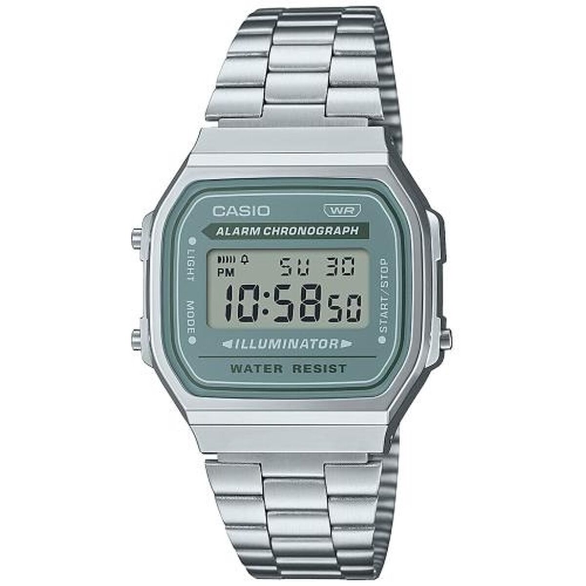 Horloge Uniseks Casio A168WA-3AYES Groen Zilverkleurig (Ø 36 mm) (Ø 35 mm)