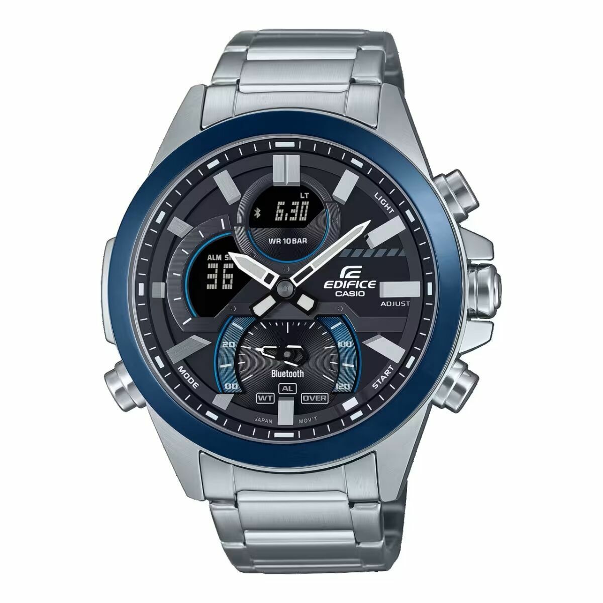 Horloge Heren Casio ECB-30DB-1AEF Zwart Zilverkleurig