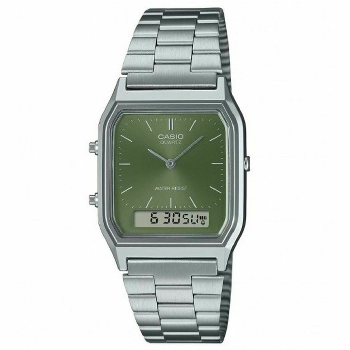 Horloge Uniseks Casio EDGY COLLECTION SUNRAY DIAL - GREEN MOSS Groen Zilverkleurig