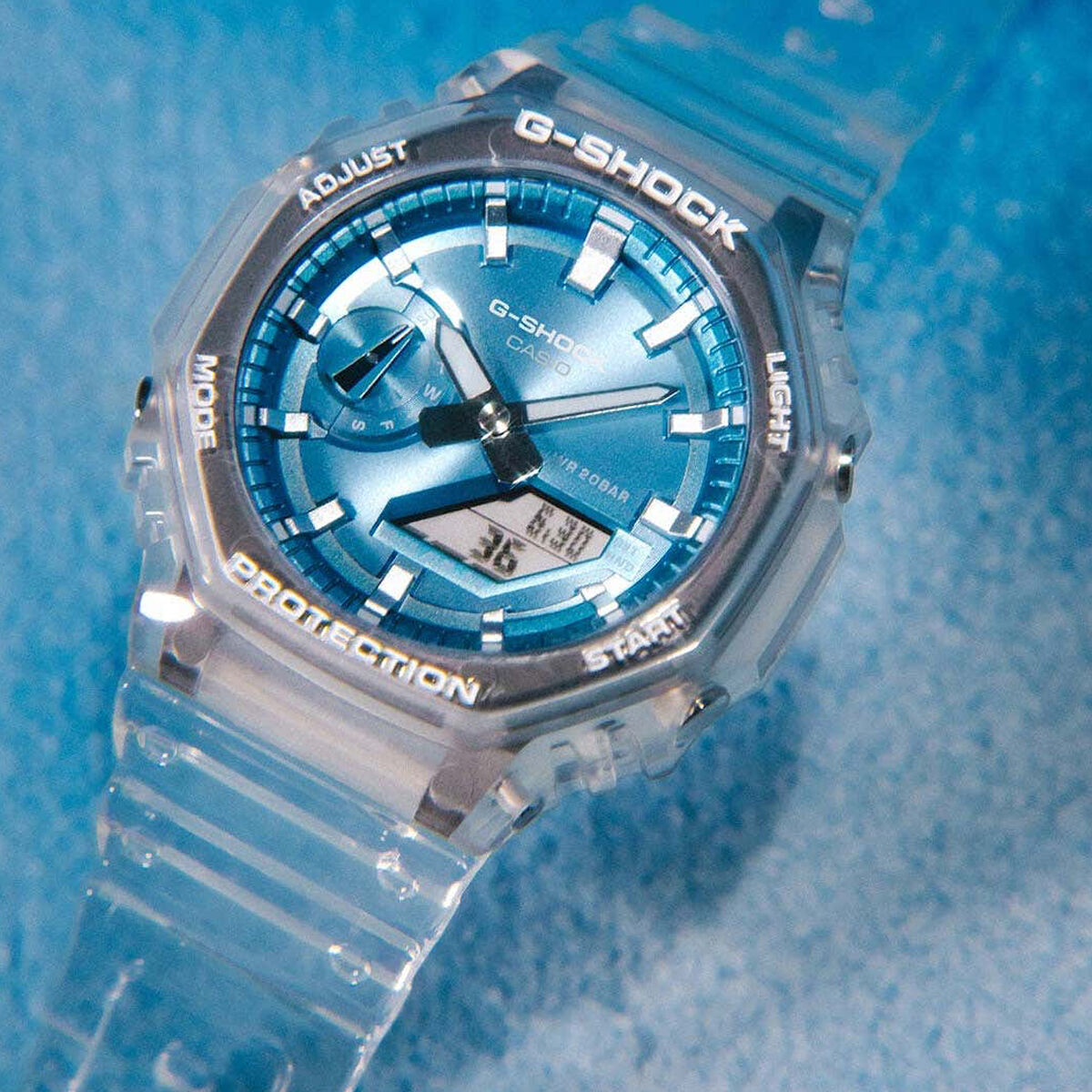 Horloge Heren Casio G-Shock BRIGHT METALLIC - LIGHT BLUE (Ø 44,5 mm)