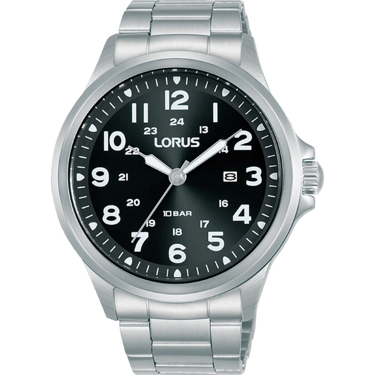 Horloge Heren Lorus RH991NX9 Zwart Zilverkleurig