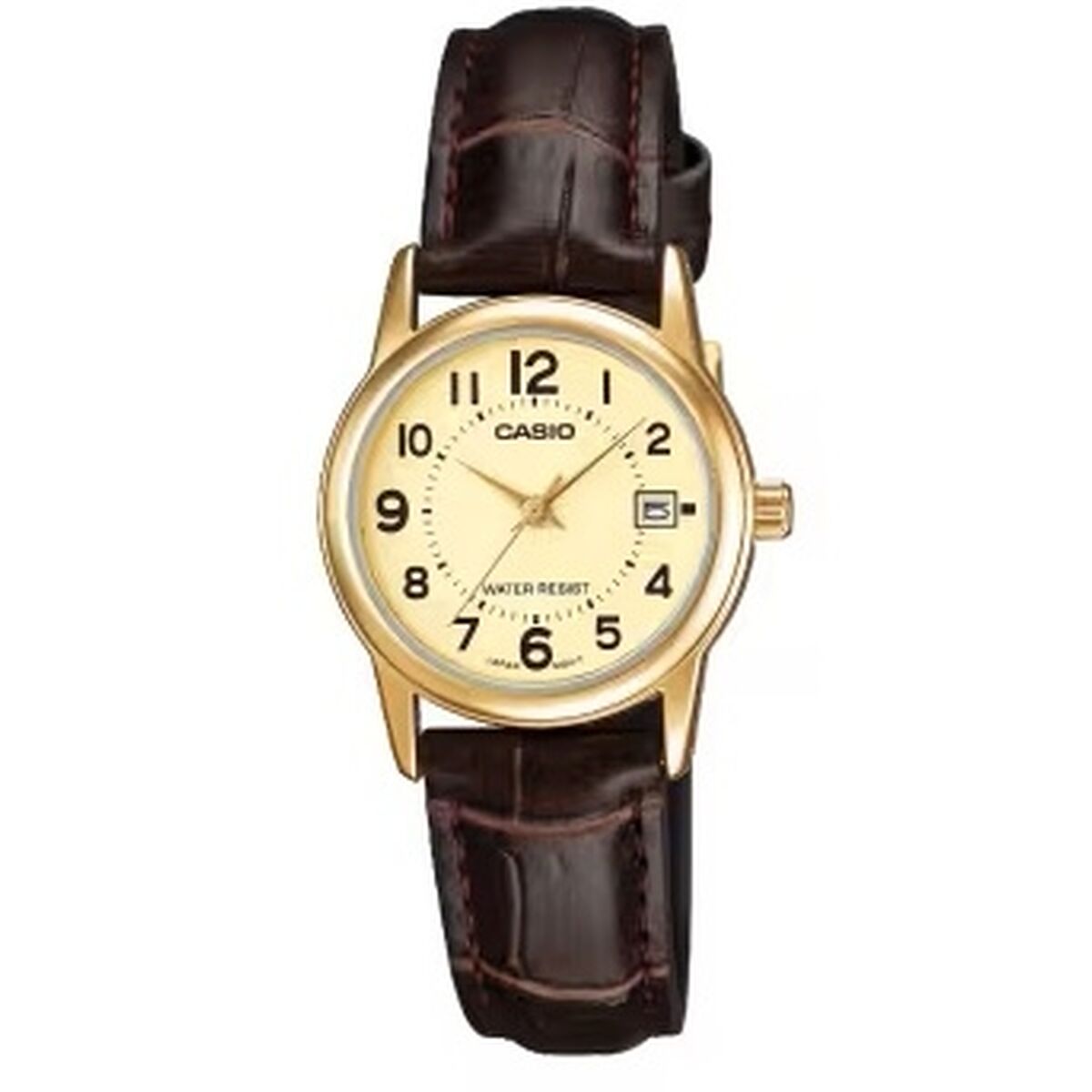 Horloge Dames Casio LADY DATE LEATHER - GOLD (Ø 31 mm) - Klokken, Vrouwen - Casio