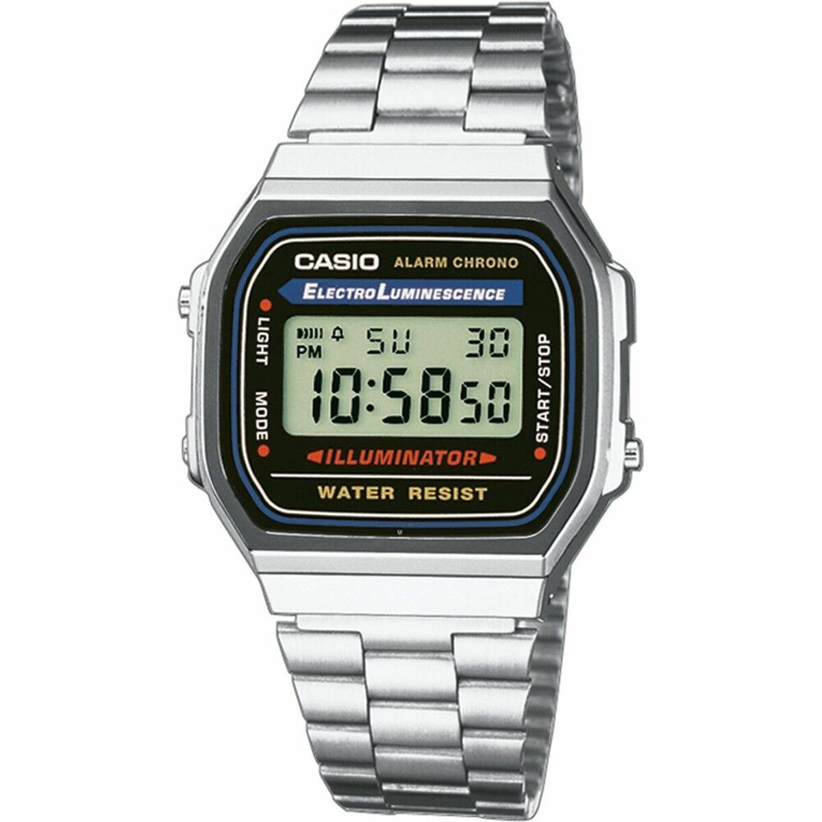 Horloge Uniseks Casio A168WA-1YES Zwart Zilverkleurig (Ø 36 mm)