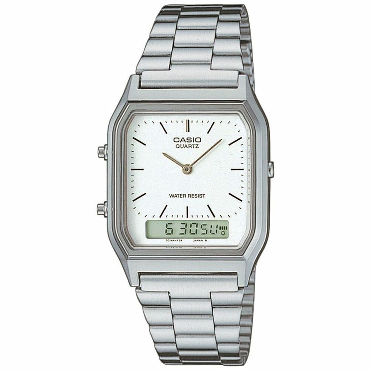 Horloge Uniseks Casio AQ-230A-7DMQYES Wit Zilverkleurig (Ø 38,5 mm) (Ø 29 mm)