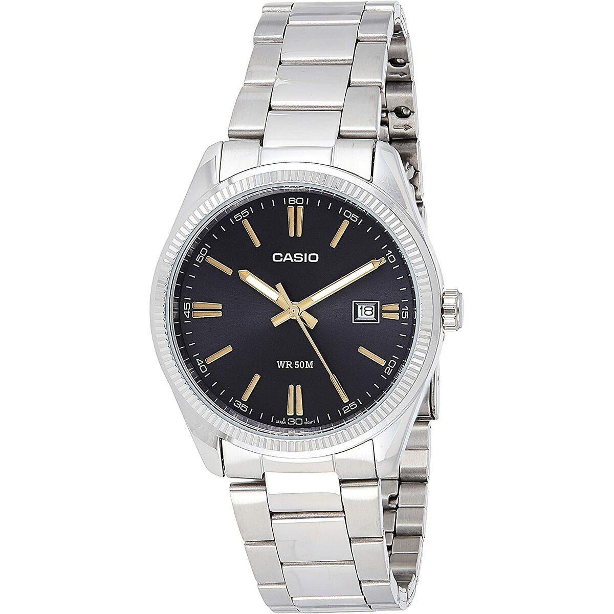 Horloge Heren Casio DATE Zwart Zilverkleurig (Ø 39 mm) - Klokken, Heren - Casio