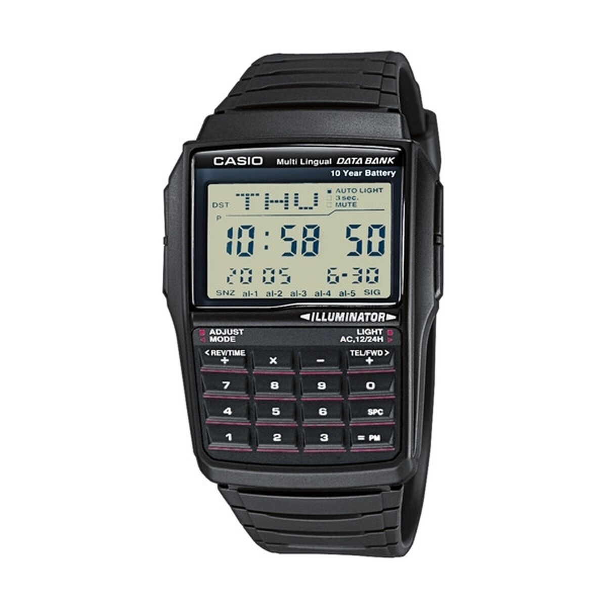 Horloge Heren Casio DATABANK CALCULATOR Zwart Grijs
