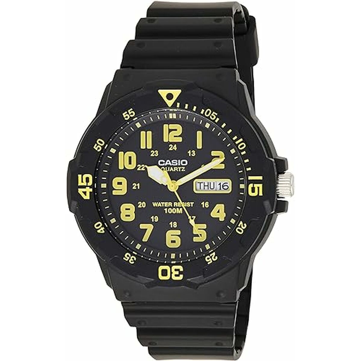 Horloge Heren Casio DIVER 100M Geel Zwart (Ø 44,5 mm)
