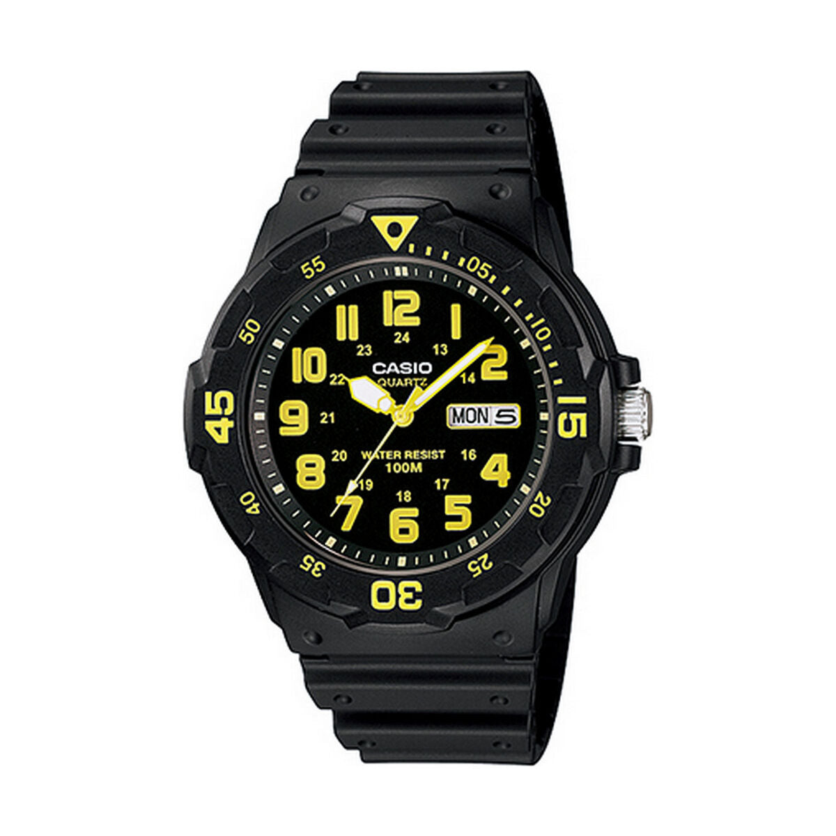 Horloge Heren Casio DIVER 100M Geel Zwart (Ø 44,5 mm)