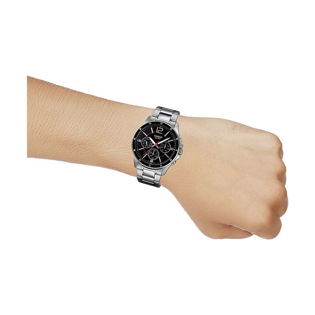 Horloge Heren Casio MTP1374D1AVDF Zwart Zilverkleurig (Ø 35 mm) (Ø 47 mm) - Klokken, Heren - Casio