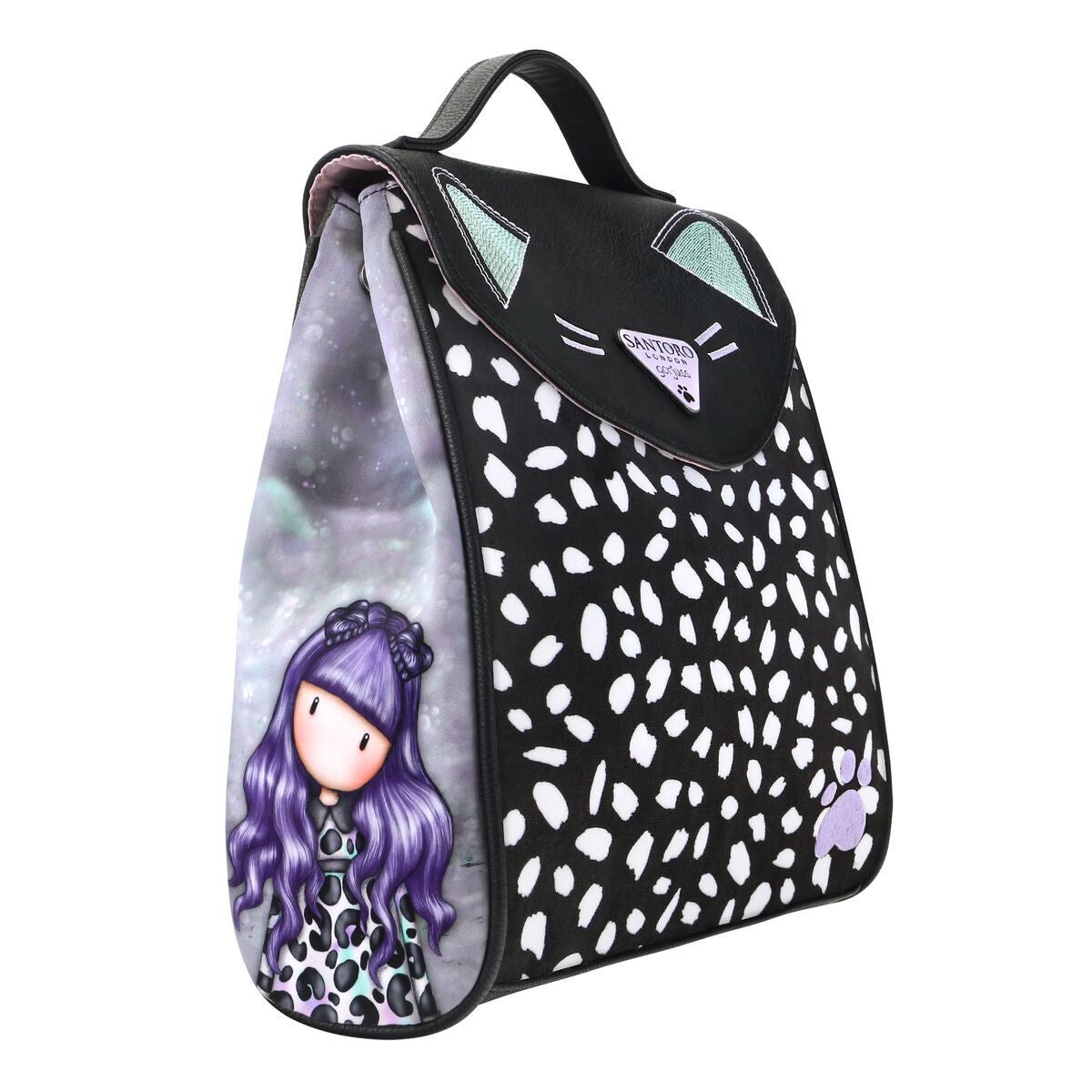Casual Rugtas Gorjuss Smitten kitten Zwart Wit (23 x 11 x 27 cm) - Bagage, Rugzakken - Gorjuss
