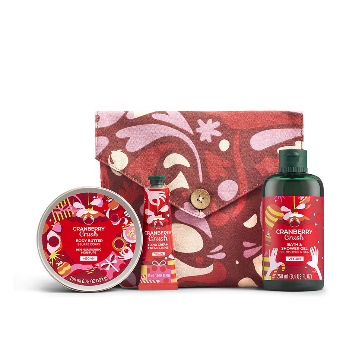 Cosmeticaset voor Dames The Body Shop ESSENTIALS CRANBERRY 4 Onderdelen