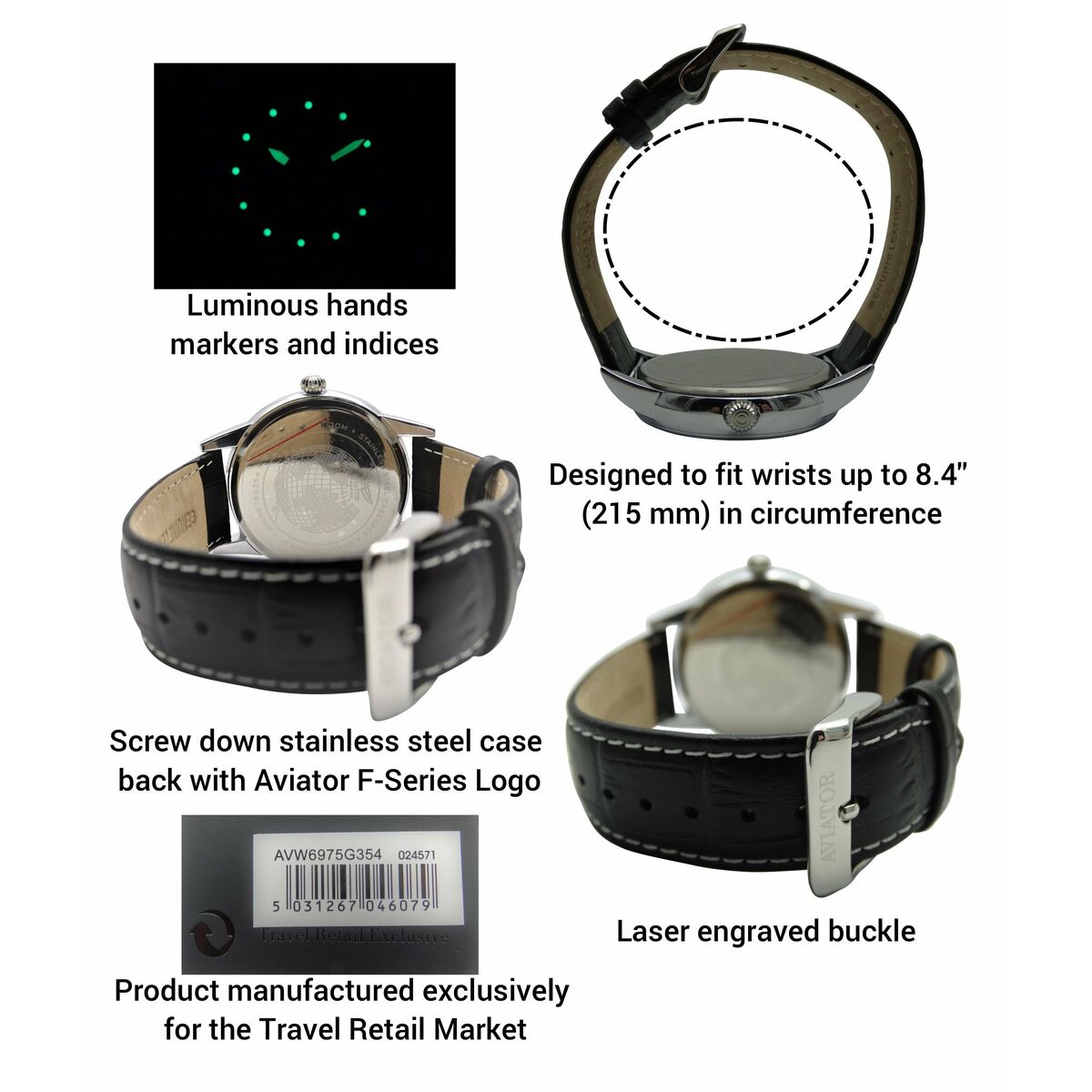 Horloge Heren Aviator AVW6975G354 (Ø 45 mm)